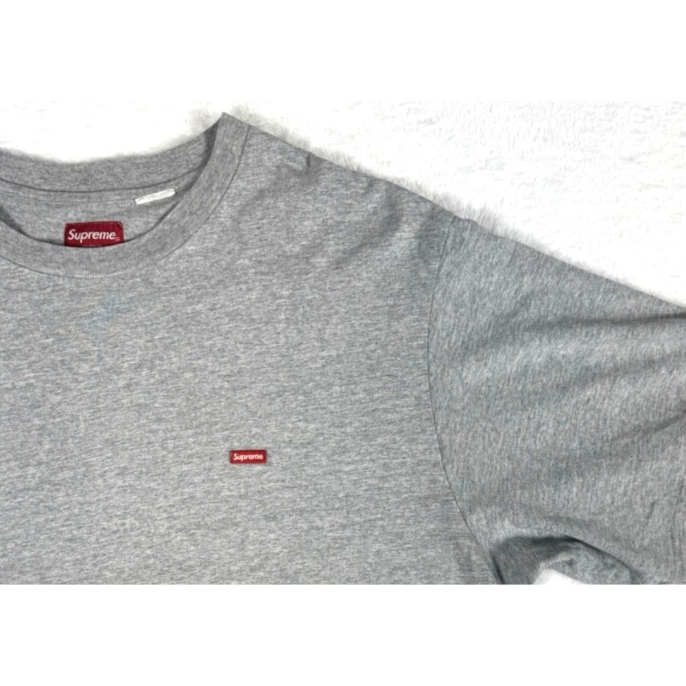 SUPREME USA Men's XXL Small Box Cotton Heathered Gray Logo T-Shirt - Picture 3 of 16